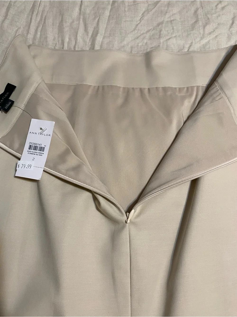 Ann Taylor Cream Pencil Skirt
